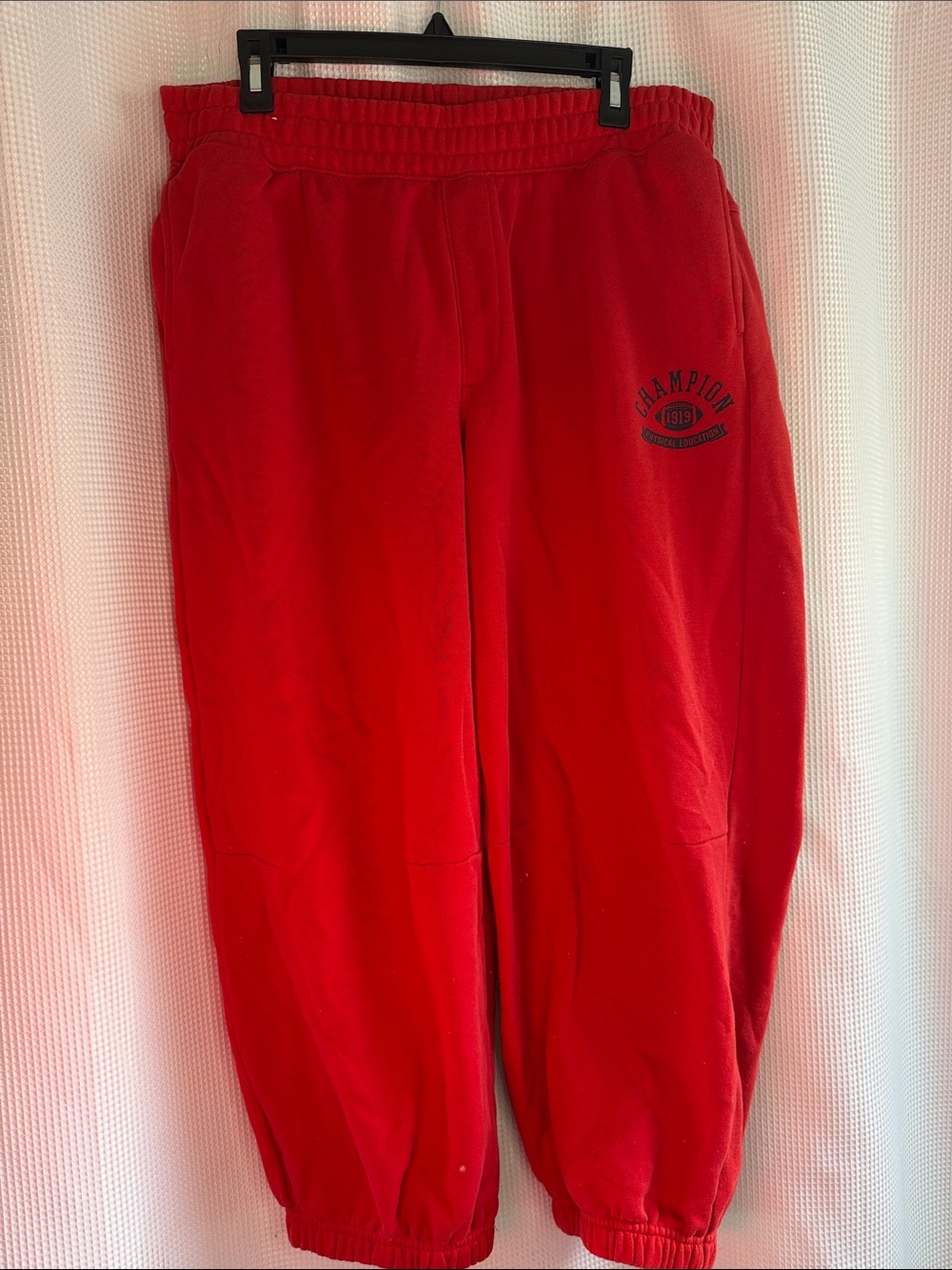 Champion Red Fleece Baggy Sweatpants